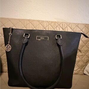 DKNY Black Tote with Gold Accents